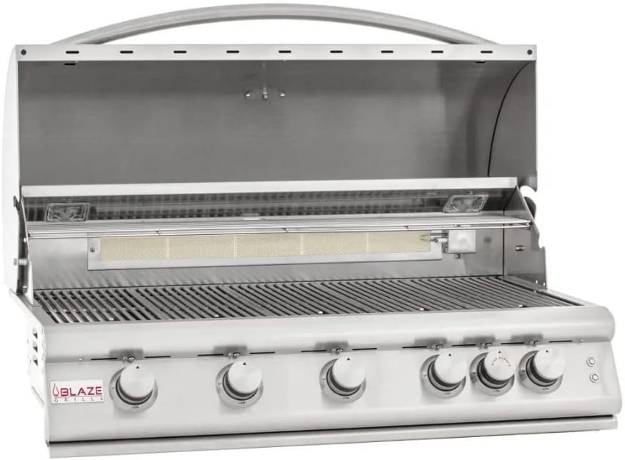 Blaze Outdoor Grill | 32-inch Stainless Steel Natural Gas BBQ Grill | 4 Burner Barbecue | Premium Outdoor Kitchen Grilling | Rear Infrared Burner  Grill Lights | BLZ-4LTE2-NG