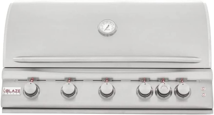 Blaze Outdoor Grill | 32-inch Stainless Steel Natural Gas BBQ Grill | 4 Burner Barbecue | Premium Outdoor Kitchen Grilling | Rear Infrared Burner  Grill Lights | BLZ-4LTE2-NG