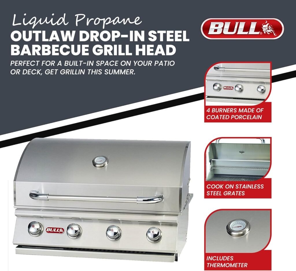 Bull Outlaw 30-Inch Built-In Grill (BG-26039), Natural Gas