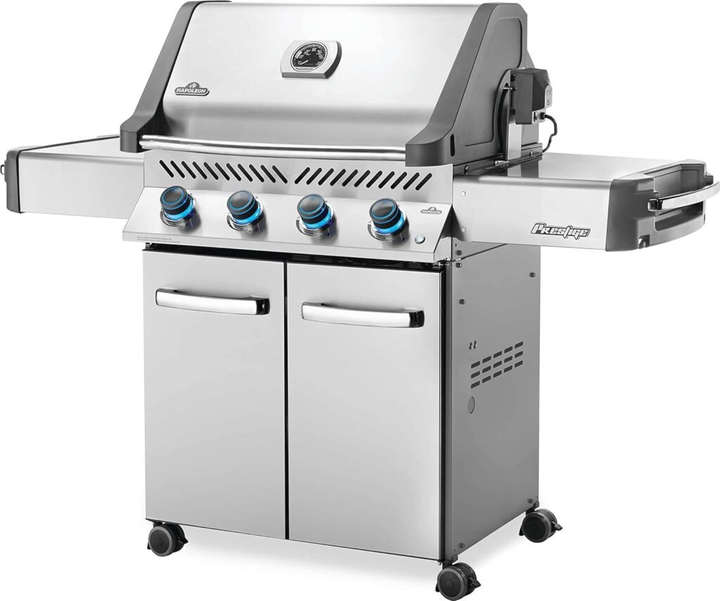 Napoleon P665RSIBNSS Prestige 665 RSIB Natural Gas Grill, sq. in + Infrared Side and Rear Burner, Stainless Steel